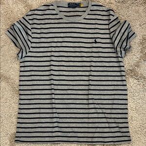 Polo by Ralph Lauren Navy Striped Gray Tee